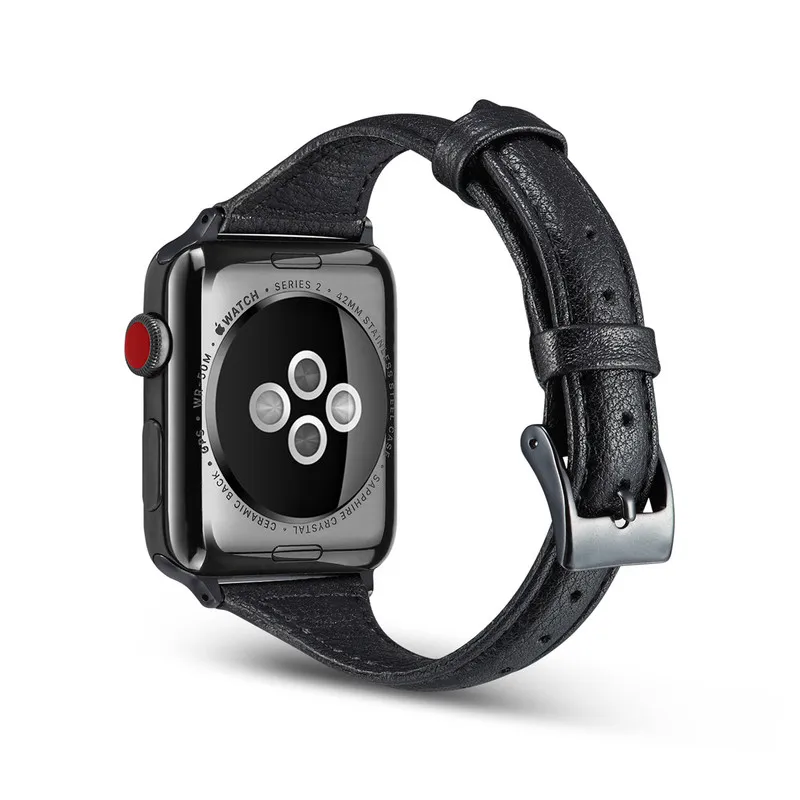 Ремешок из натуральной кожи для Apple Watch тонкий ремешок часов 4 3 2 1 40 44 42 38 мм |