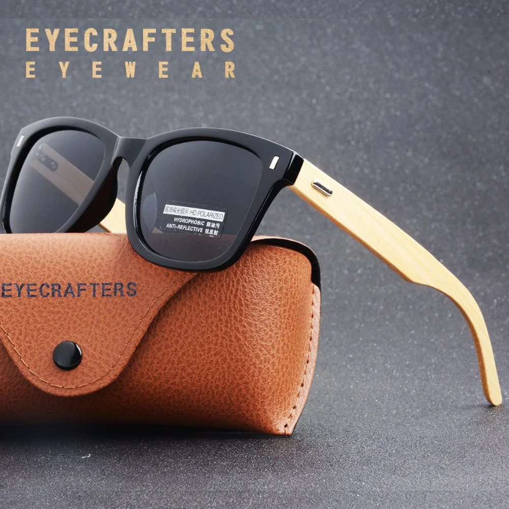 Eyecrafters 2020 Ретро бамбуковые деревянные солнцезащитные очки поляризованные мужские женские брендовые