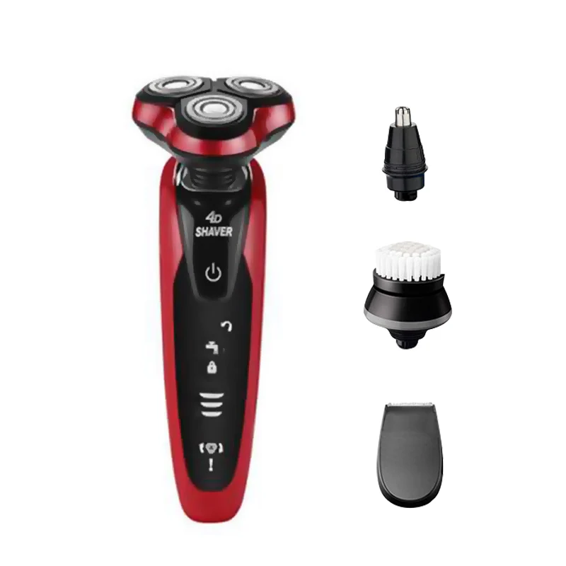 4 IN 1 Red TINTON LIFE Мужская 4D электробритва 4 в 1 триммер для бороды перезаряжаемая Бритва для мужчин станок для бритья уход за лицом электробритва - Цвет: 4 IN 1 Red