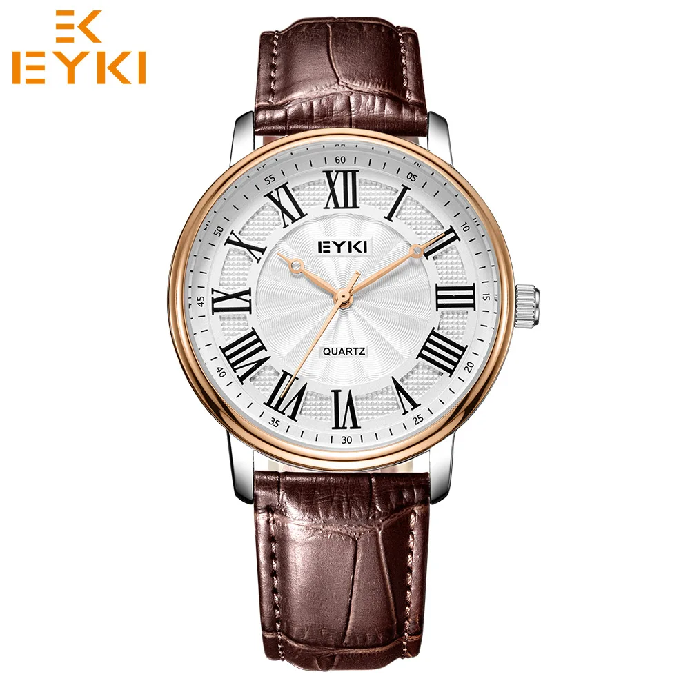 EET1052L-SRG0107-men EYKI 1052, Роскошные Кварцевые часы для мужчин и женщин, повседневные наручные часы для влюбленных, часы с кожаным ремешком для часов, мужские часы regalo hombre, новинка - Цвет: EET1052L-SRG0107-men