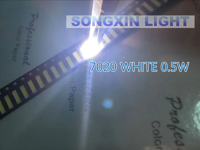500 шт./лот 7020 SMD LED белый диодов светоизлучающий диод сторона 0 5 Вт Холодный CW