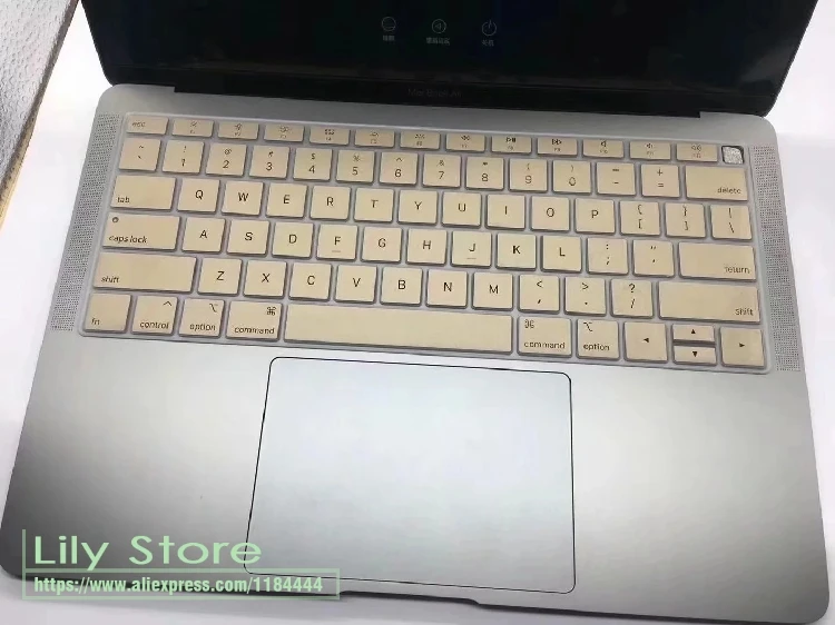 Силиконовый чехол-клавиатура для Apple MacBook Air, 13 дюймов,, английская защита кожи, A1932, с дисплеем retina Touch ID