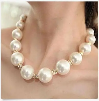 Новое Модное изящное ожерелье с большим жемчугом и кристаллами|clavicle necklace|fashion