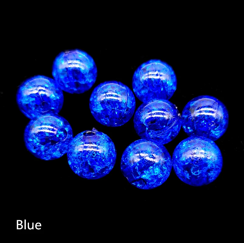 Blue 10 шт 12 мм круглые Хрустящие бусины Свободные Акриловые бусины для изготовления ювелирных изделий ожерелья браслеты DIY - Цвет: Blue
