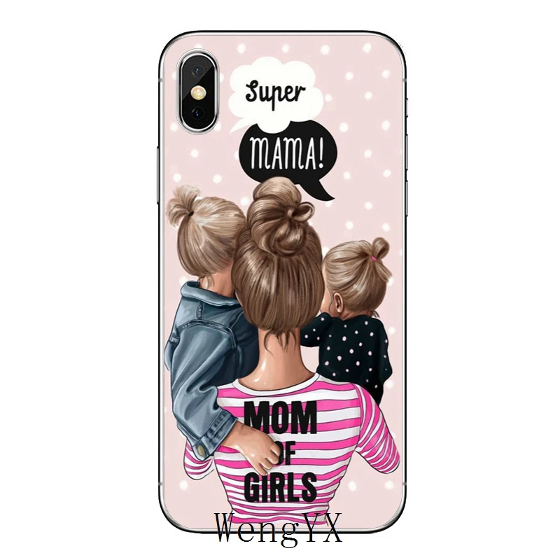 Платье принцессы супер или «I Love MaMa» для мам и дочек, для Nokia 2,1 3 3,1 5 5,1 6 7 plus, 8, 9, htc один A9 M10 M8 M9 E9 Desire U11 мягкий чехол для телефона из ТПУ