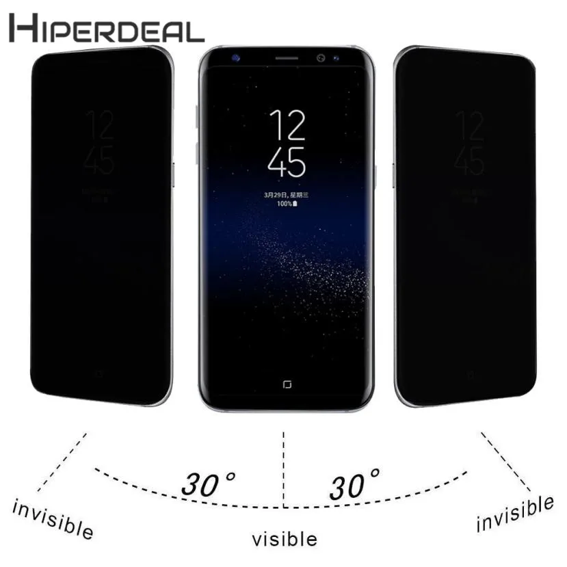 HIPERDEAL Новый для Samsung Galaxy S8 конфиденциальности Полный экран протектор Закаленное
