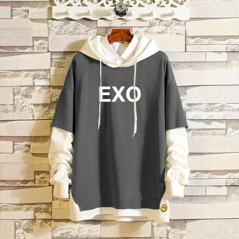 Harajuku модные негабаритные толстовки с капюшоном EXO Kpop Толстовка EXO WE ARE ONE K Pop одежда пуловеры топы хип хоп Уличная 5XL