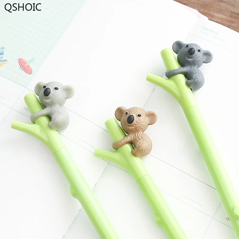 Гелевая ручка Kawaii Koala 30 шт./лот 0 5 мм черные чернила ручки для подписи письма