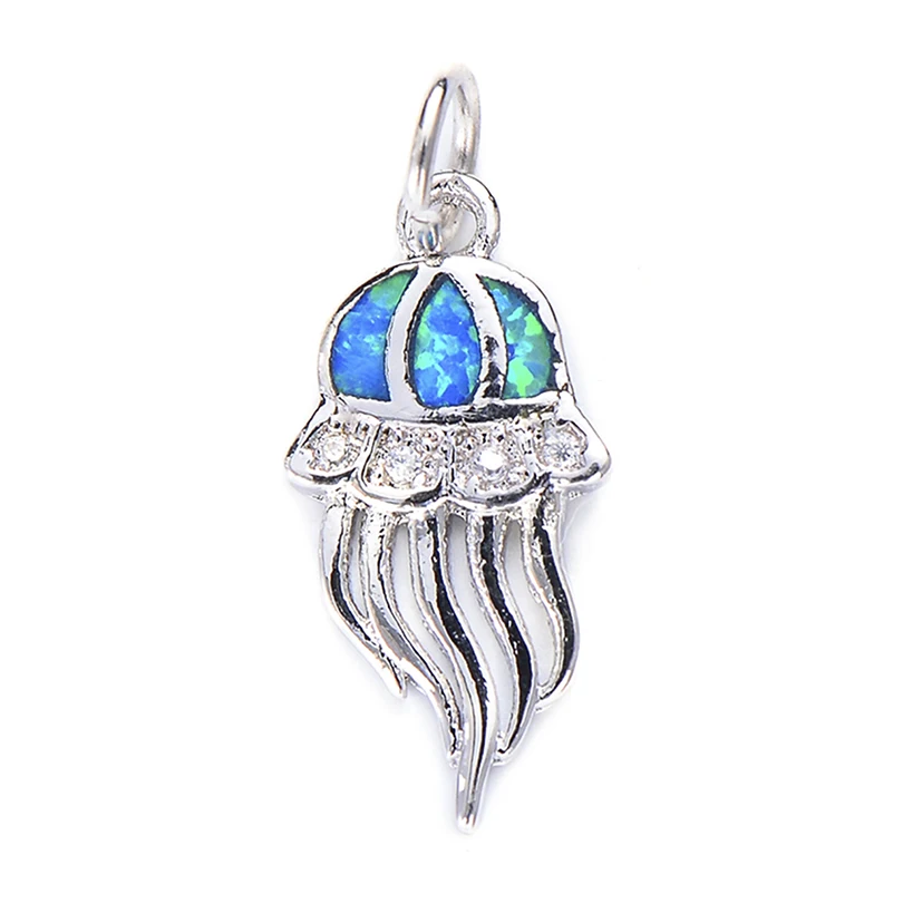 Новинка подвеска Pipitree с голубым огненным опалом Медузой для ожерелья золотой