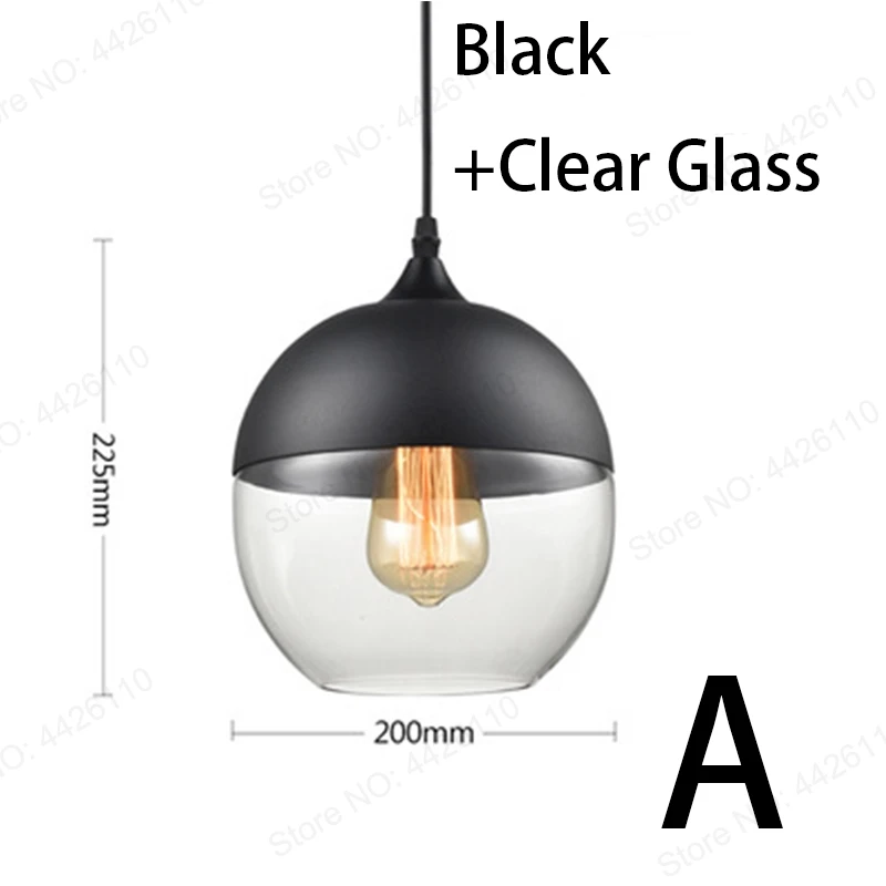 A Black and Clear BLUBBLE геометрический Nordic современный подвесной светильник Стекло светильники E27 E26 светодиодный подвесные светильники для Кухня Ресторан Бар подвесной светильник - Цвет корпуса: A Black and Clear