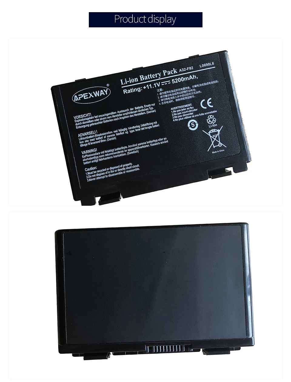 ApexWay 11,1 V Аккумулятор для ноутбука ASUS A32-F82 a32-f52 a32 f82 F52 k50ij k50 K51 k50ab k40in k50id k50ij K40 k50in k60 k61 k70