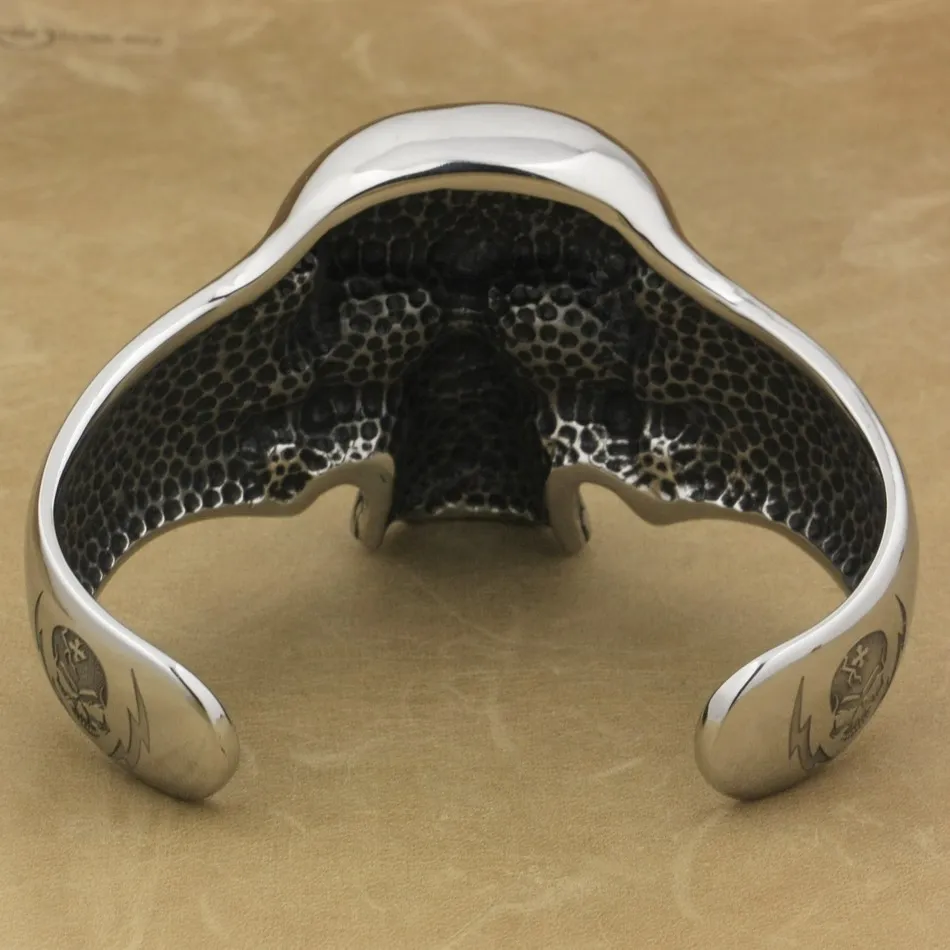 Мужской Байкерский браслет из нержавеющей стали 316L с глубокой гравировкой