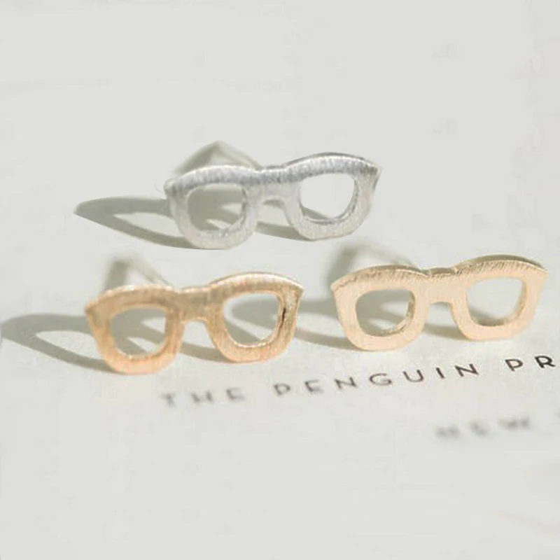 Модные Позолоченные Серебряные серьги гвоздики для очков подростков|fashion stud