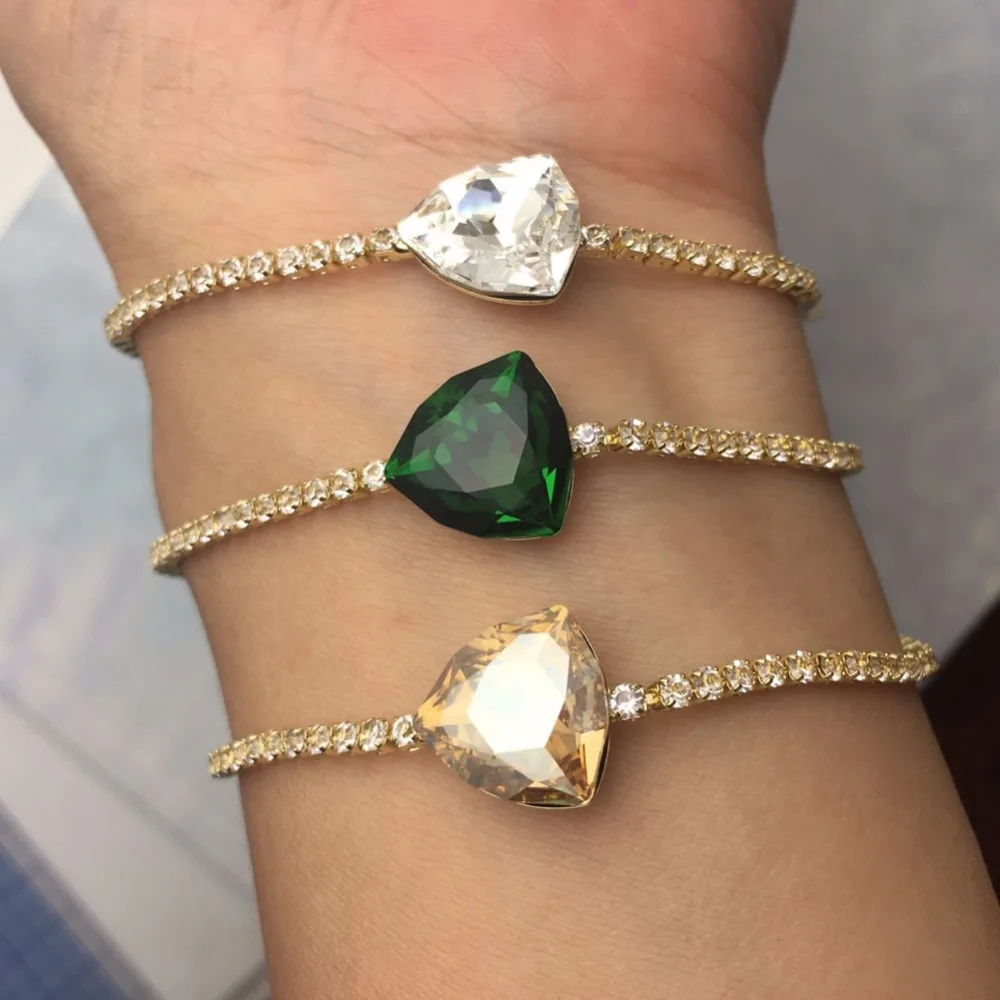 Год Bijoux Рождественский подарок ювелирных изделий с коробкой уникальный геометрический браслет с кристаллом от Swarovski для женщин