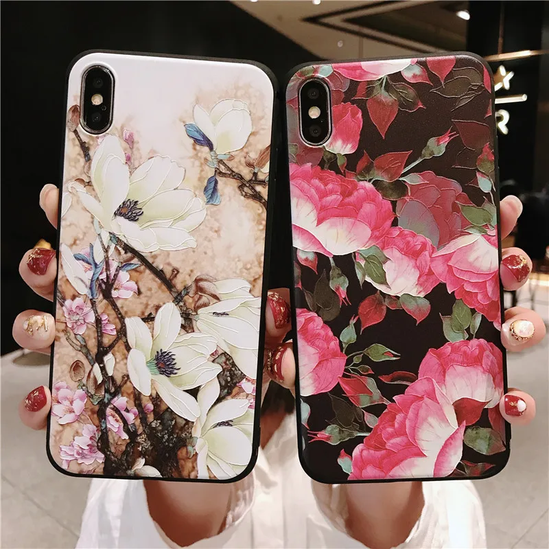 Чехол для телефона из мягкого ТПУ и ультратонкого с цветочным рисунком Huawei Mate 20 P10