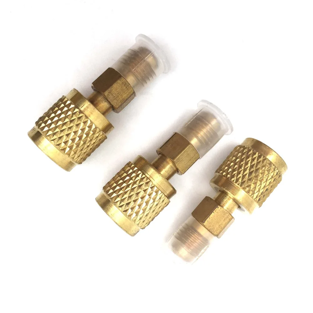 R410A латунный адаптер хладагента 1/4 &quotПапа до 5/16&quot Женский зарядный шланг для