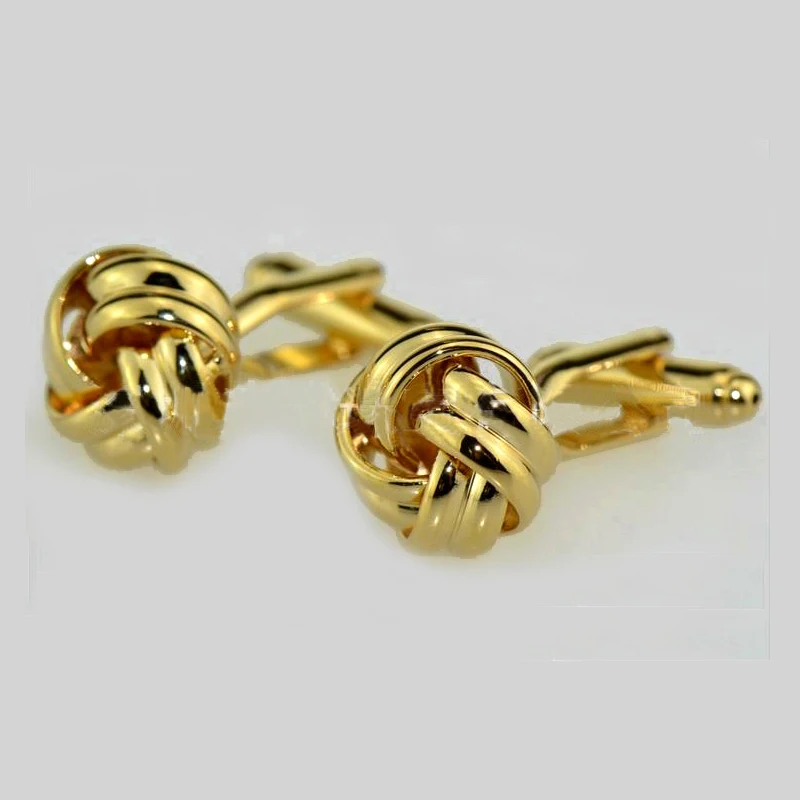 Серебряные золотые запонки с узлом мужские бриллианты ювелирные изделия
