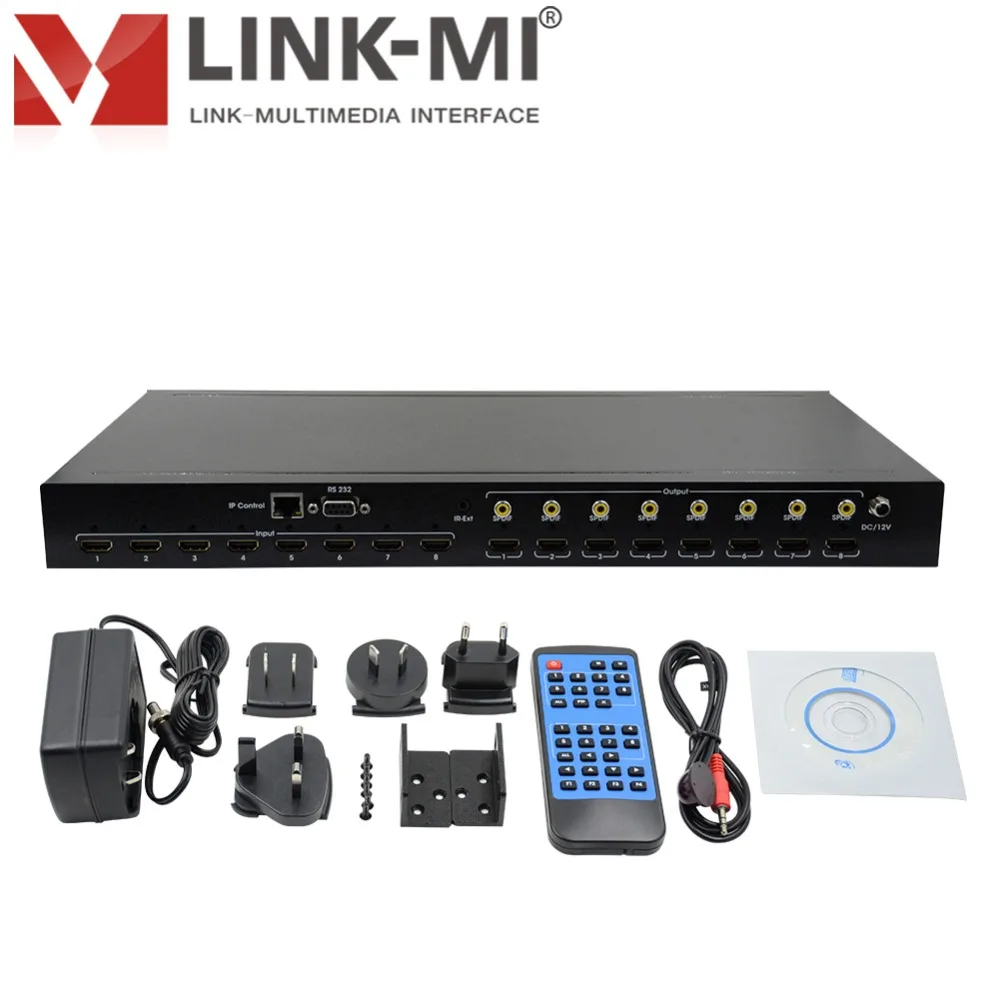LINK-MI MX11 8x8 HDMI матрица 2 0 Поддержка 4K @ 60hz YUV4: 4: 4 18 Гбит/с HDR 8xhdmi вход выход с 8xspdif аудио