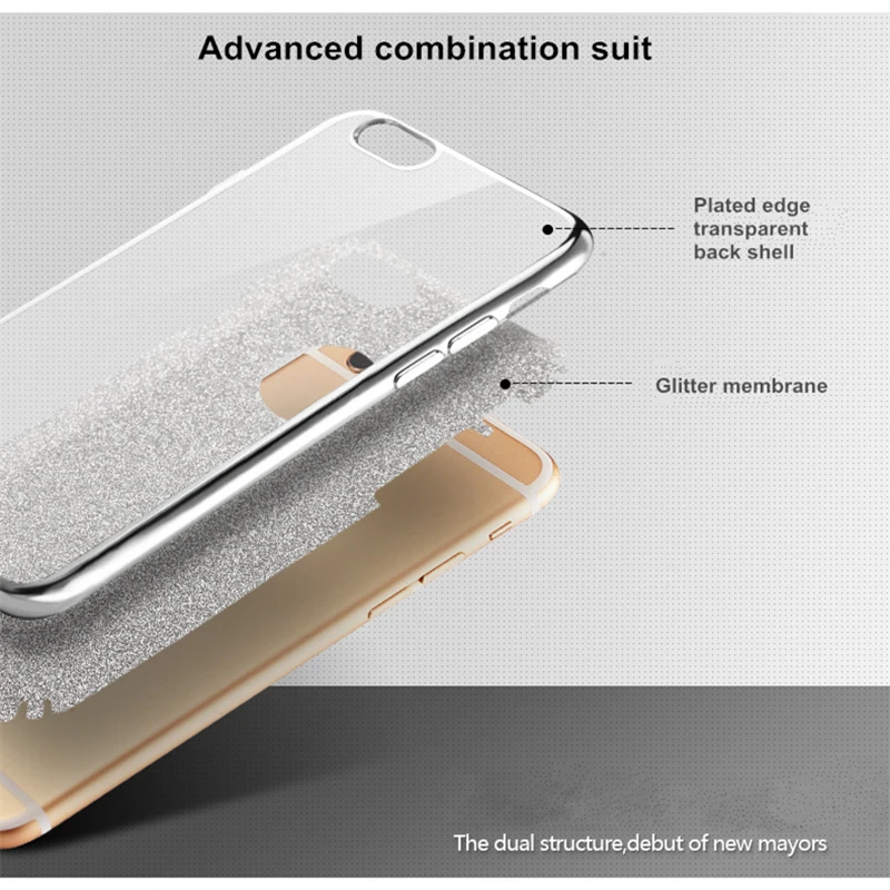 Роскошный блестящий чехол с блестками для iPhone 8 7 6 6S Plus 5 мягкий из ТПУ