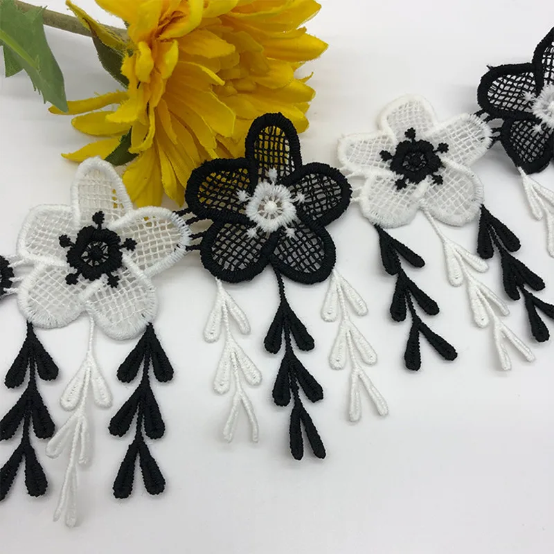 

1yard wide 9.5CM water soluble lace fabric trim accessories embroidery skirt children's clothing wedding decoration materials