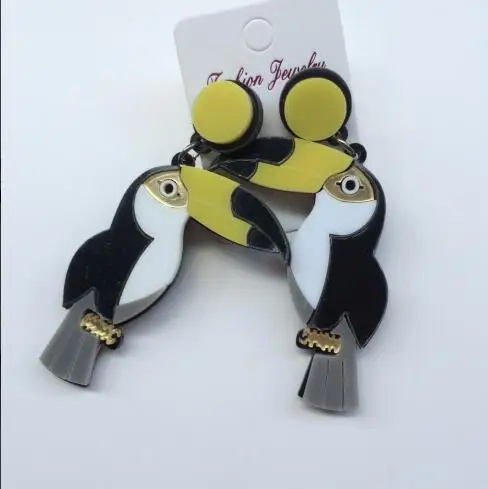 Большая акриловая искусственная птица для девушек в стиле панк хип-хоп |