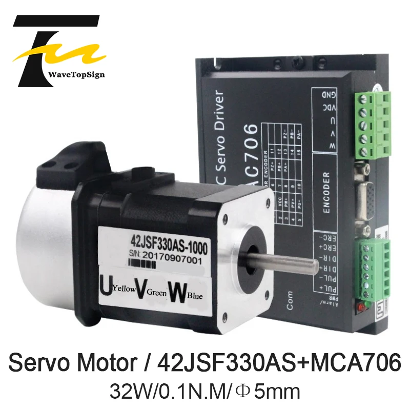 Набор бесщеточных серводвигателей WaveTopSign Micro 32W DC 42JSF330AS 0.1N.M + Драйвер MCAC706 DC24