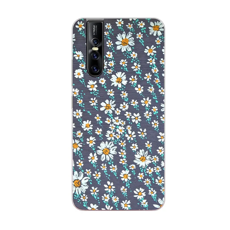 Чехол Vivo V15 PRO мягкий чехол из ТПУ с разноцветными лепестками для телефона |