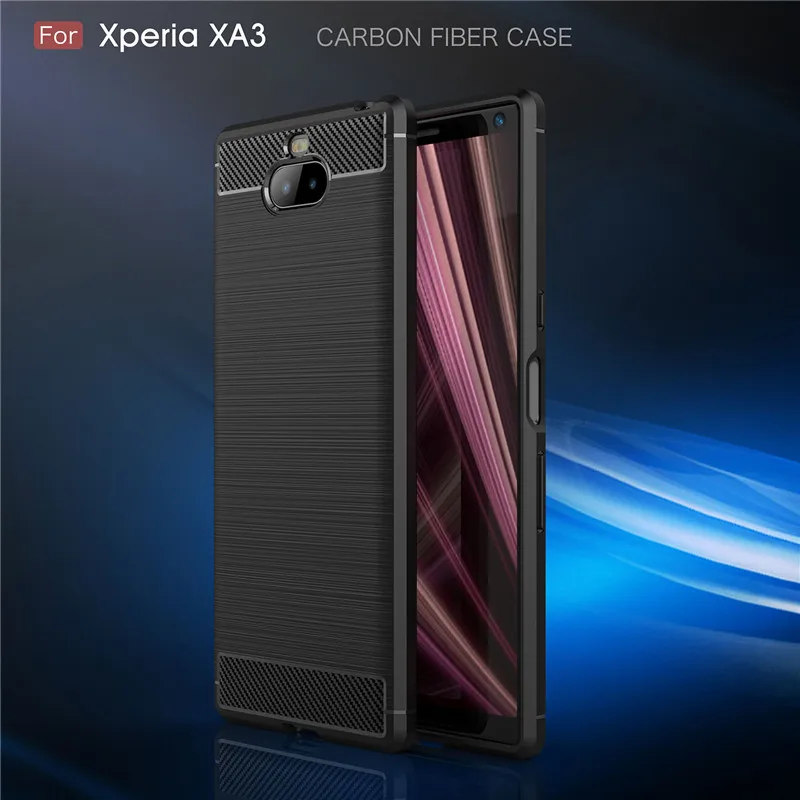 Чехол из углеродного волокна для Sony Xperia XA1 XA2 XA3 Ultra Plus 20 10 мягкий чехол ТПУ XZ3 XZ1 Compact