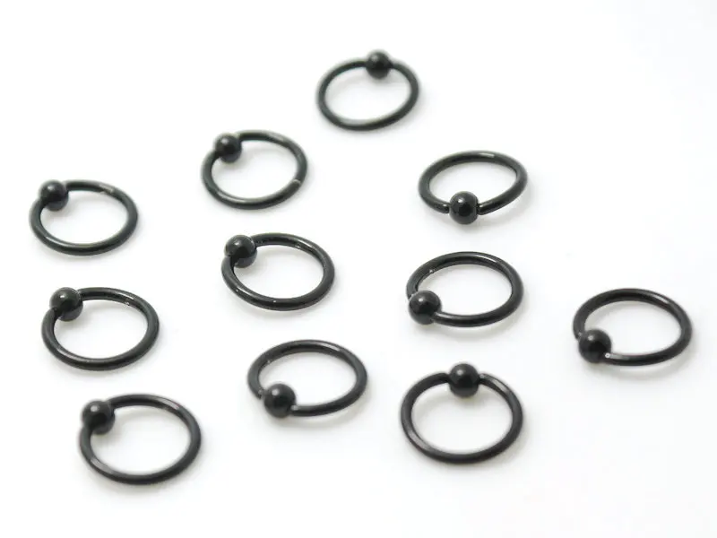 Кольцо для пирсинга черное с бусинами 3 мм|3mm balls|piercing jewelry lotring septum |