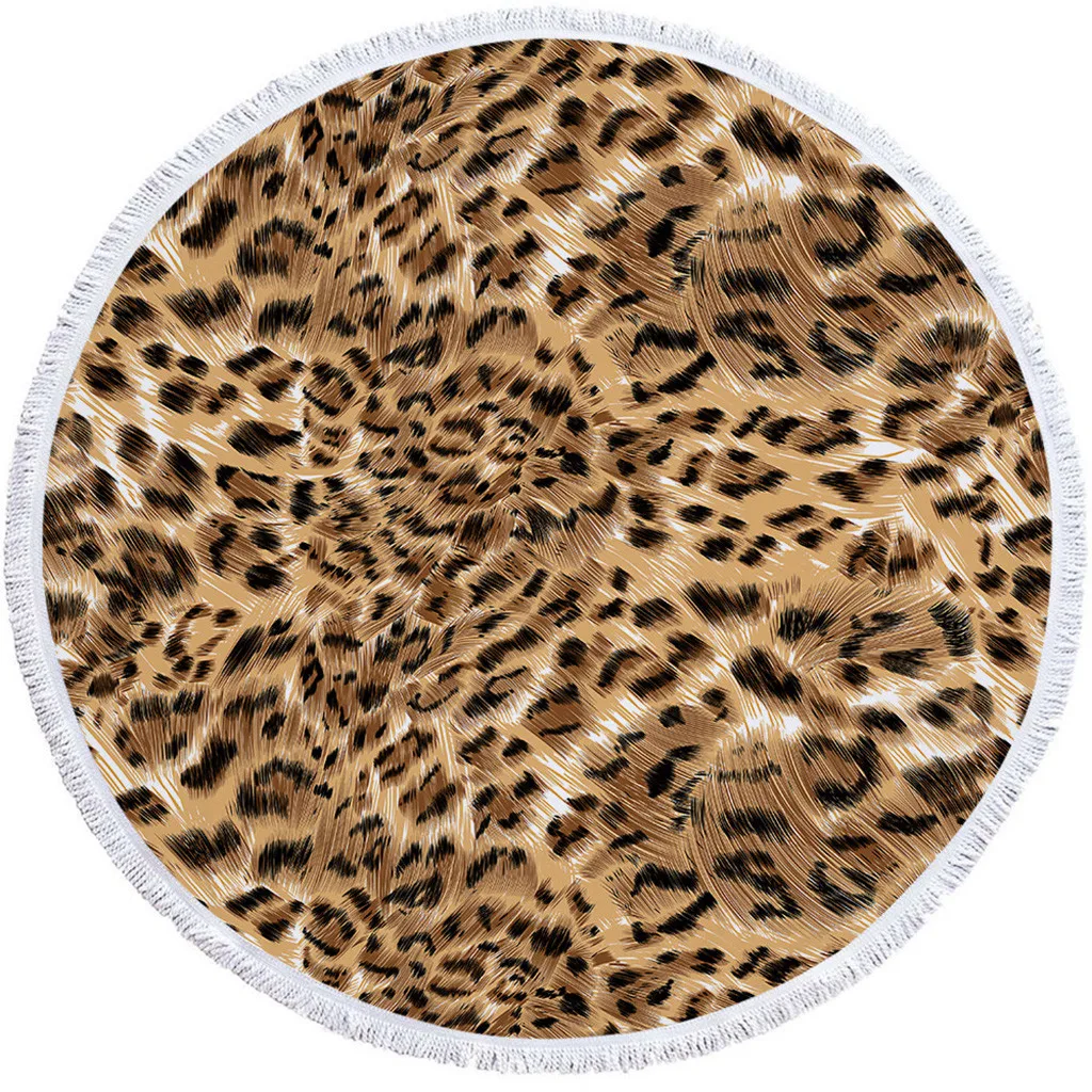 2019 hot new products 1 PC Round Beach Pool Home Shower Towel Blanket Table Cloth Yoga Mat Leopard decoration Accessories | Дом и сад
