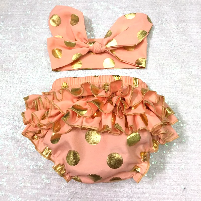 Золотая одежда для маленьких девочек золотые Разбиваемые элементы детские