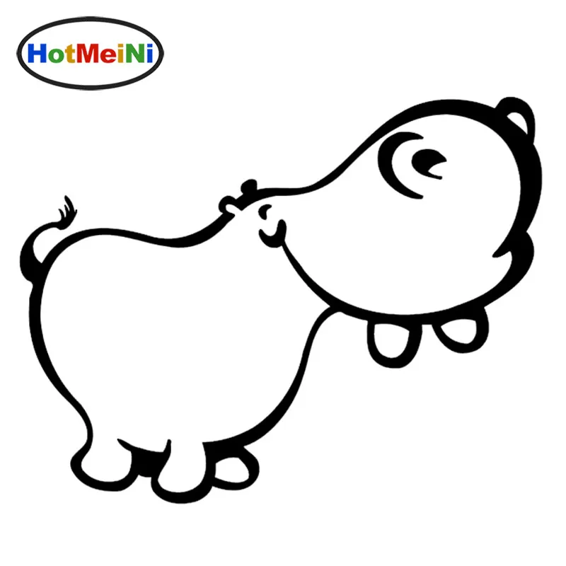 HotMeiNi автомобильный Стайлинг Happy Hippopotamus Автомобильная Наклейка Виниловая