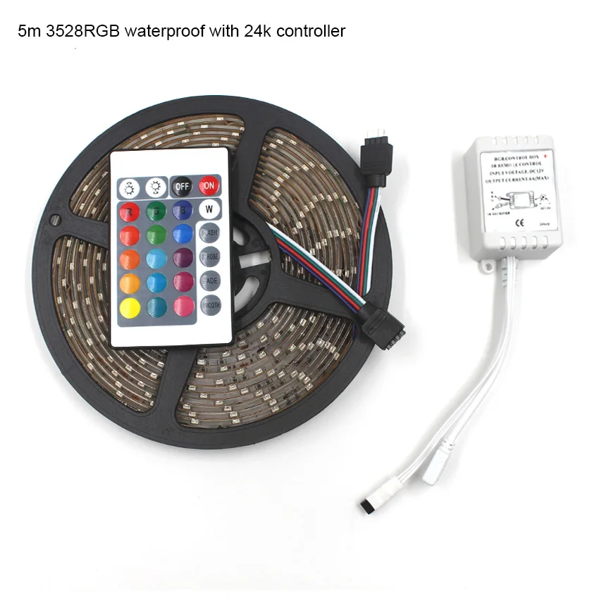IKVVT СВЕТОДИОДНАЯ лента SMD 2835 3528 RGB 60LED/M Водонепроницаемая гибкая Диодная DC 12V