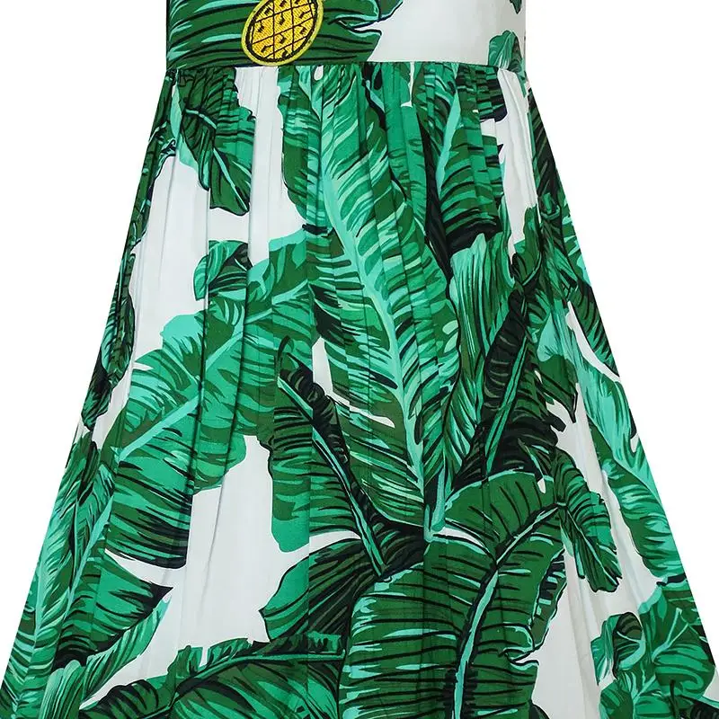 Sunny Fashion платья для девочек новогодние костюмы Цветок Девушка Платье Зеленый лист