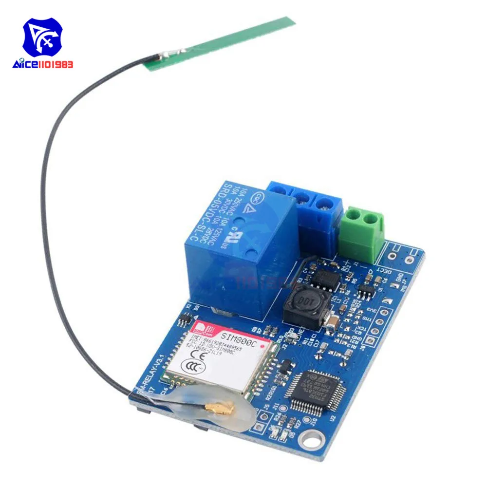 Релейный модуль diymore GSM SIM800C с антенной STM32F103CBT6 сеть 2G для переключателя