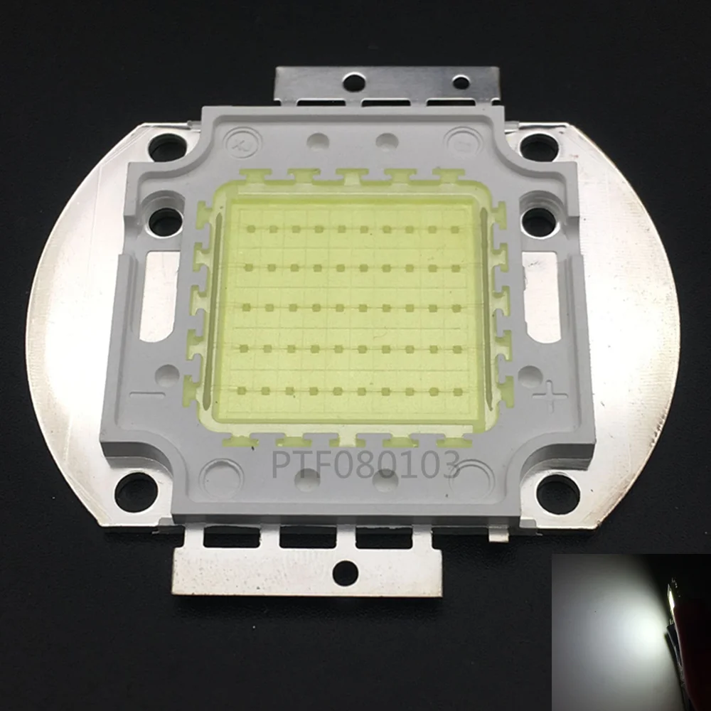 Фото Высокомощный белый светодиодный чип лампы естественного охлаждения 6500K 50W