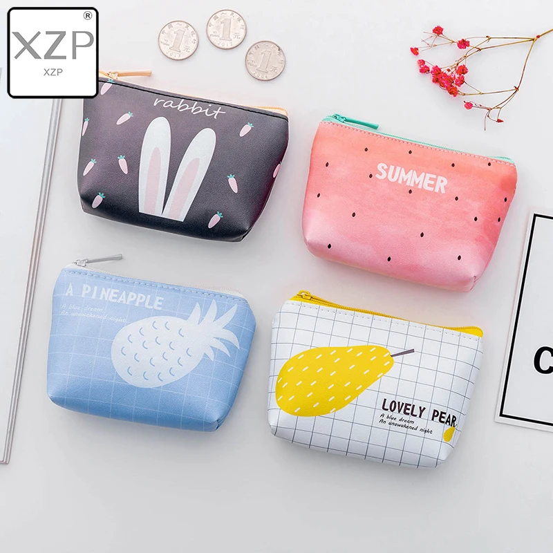 Детский женский маленький кошелек XZP на молнии с рисунком кролика арбуза груши