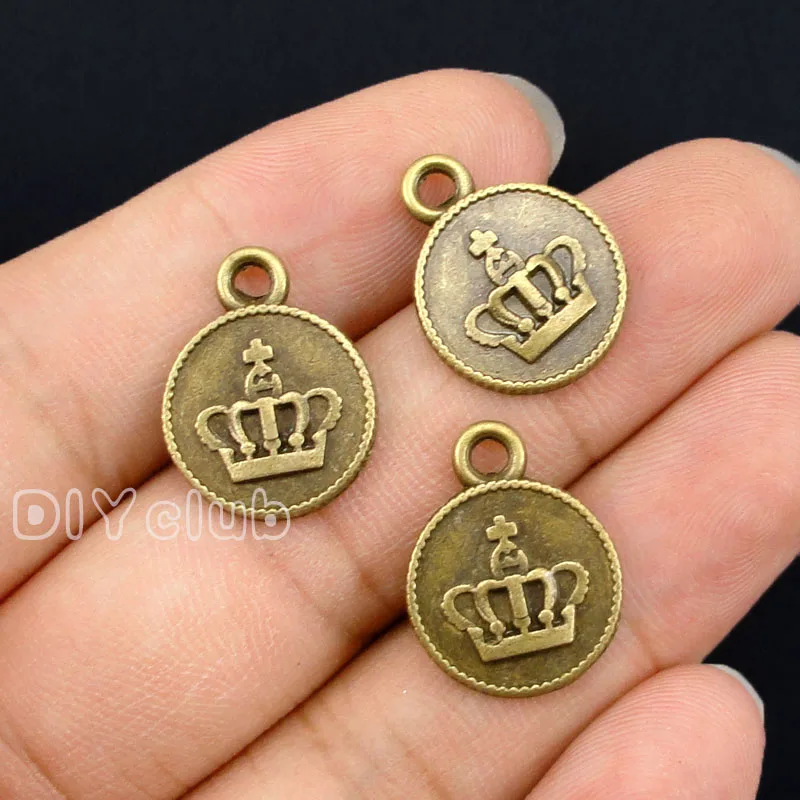 80pcs Antique бронзовая Корона Подвески кулон 19x15 мм|Шармы| |