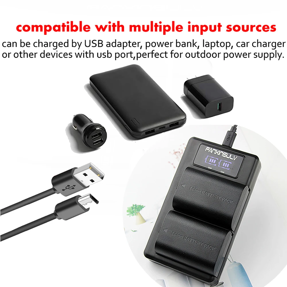 LP-E6N LP-E6 Battery USB Charger for canon eos r 5d mark iv iii ii 60d 6d 7d 70d 80d 5drs DSLRL15 Camera tracked | Электроника