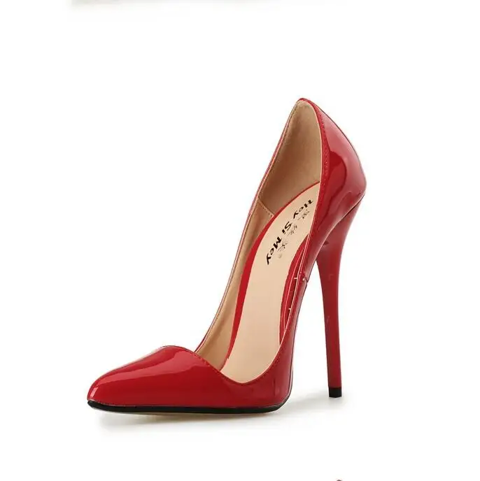 Красный HSM/Большие размеры: 40-47, 48, 49, zapatos mujer, туфли-лодочки с острым носком, комплект из двух предметов, CD, женские свадебные туфли на ультравысоком тонком каблуке 14 см - Цвет: Красный