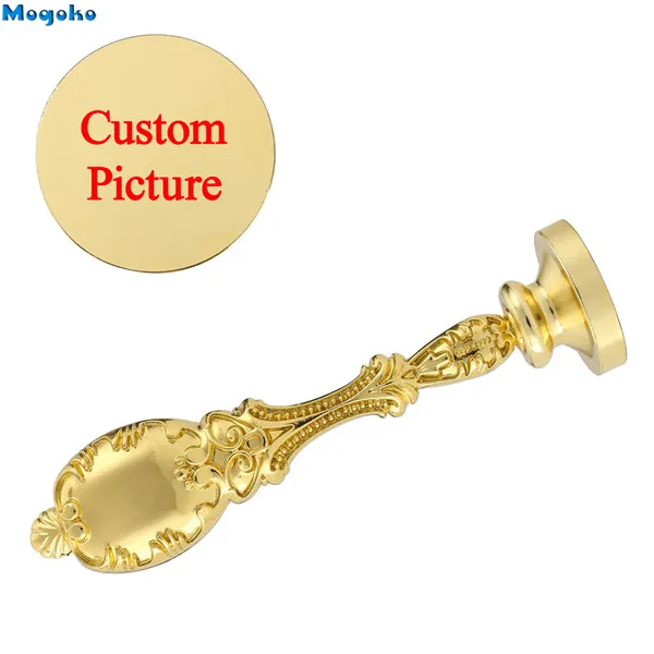 1x Custom Picture Go Mogoko новейшие индивидуальные латунная восковая печатка штамп Золотой/бронза металлической ручкой, персональный логотип дизайн изображение на заказ фото гравировка - Цвет: 1x Custom Picture Go