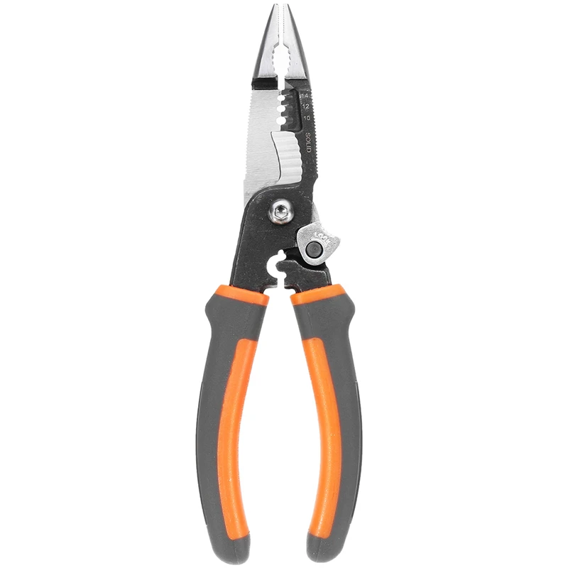 

5 in 1 Pliers 8 Inches Multifunctional Electrician Needle Nose Pliers Wire Stripping Cutter Crimping Pliers