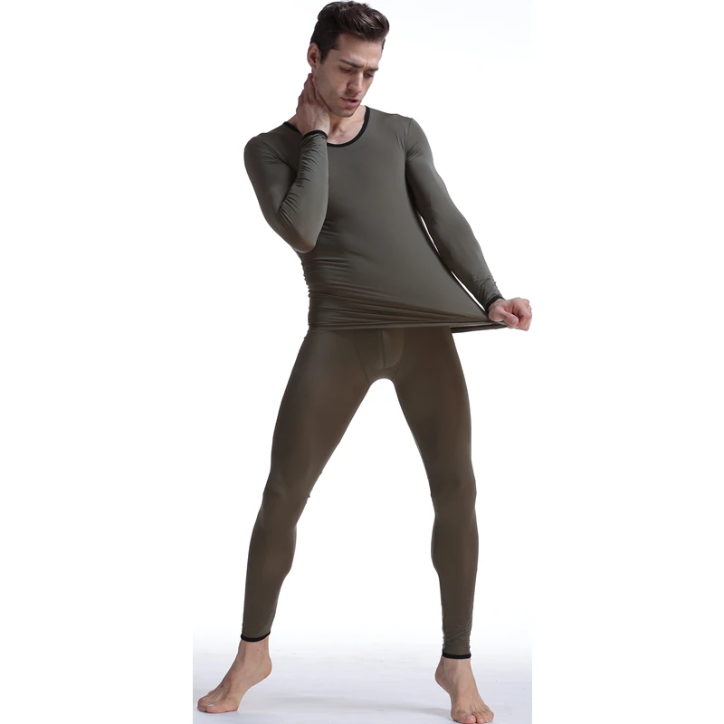 New Aibc men's underwear home viscose long johns tight sexy underwear fashion high-elastic long johns set