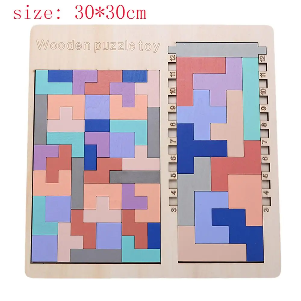 Ttnight Деревянный Tangram головоломка красочные головоломки игрушка игра дошкольного интеллектуального образования игрушки ребенок рождественские подарки - Цвет: l
