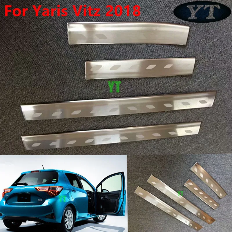Накладка на порог автомобиля накладка из нержавеющей стали для toyota yaris 2018