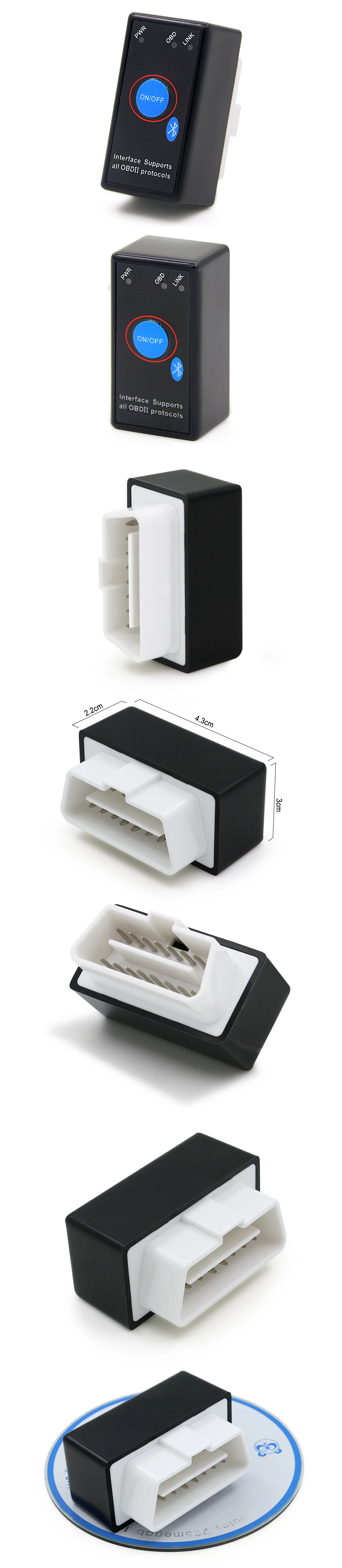 ELM327 мини блютуз V1.5 PIC1825K80 супер мини elm 327Wi-Fi USB Разъем OBD2 V2.1 для Android крутящий момент сканер кодов