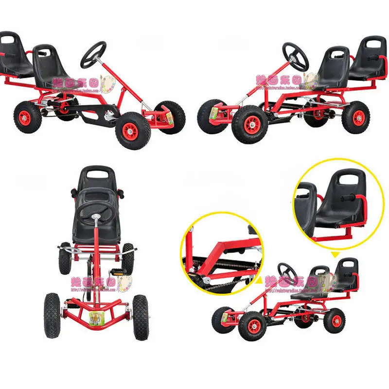 Twins Go Karts утолщенная стальная рама Детские карты с ручным тормозом два детских