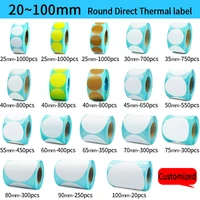 direct thermal label roll color white round stickers 1 rolls packing seal label sticker