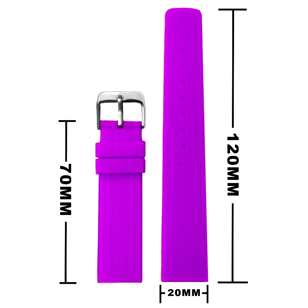 20 мм темно фиолетовый цвет силиконовый желе резиновый ремешок для часов|watch mobile