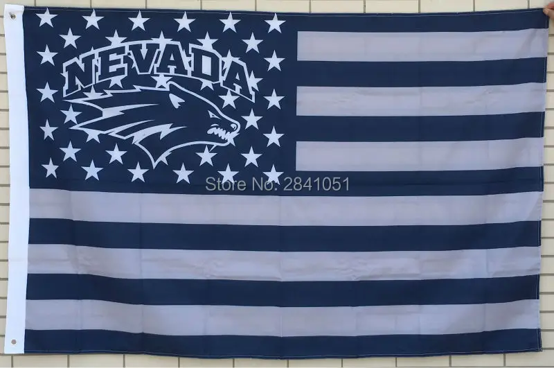 Невада Волчья Стая полосы американского Крытый Хоккей Бейсбол Колледж флаг 3x5